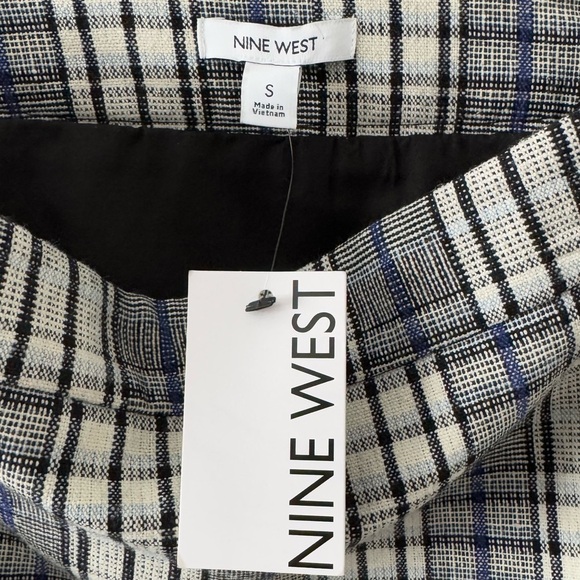 NINE WEST TAILORED MINI SKIRT BLUE MULTI PLAID SIZE SMALL - Picture 5 of 8